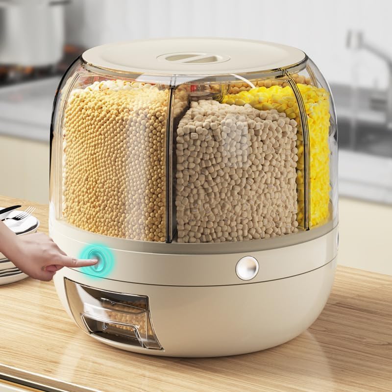 Rotating 6-Grid Cereal Dispenser