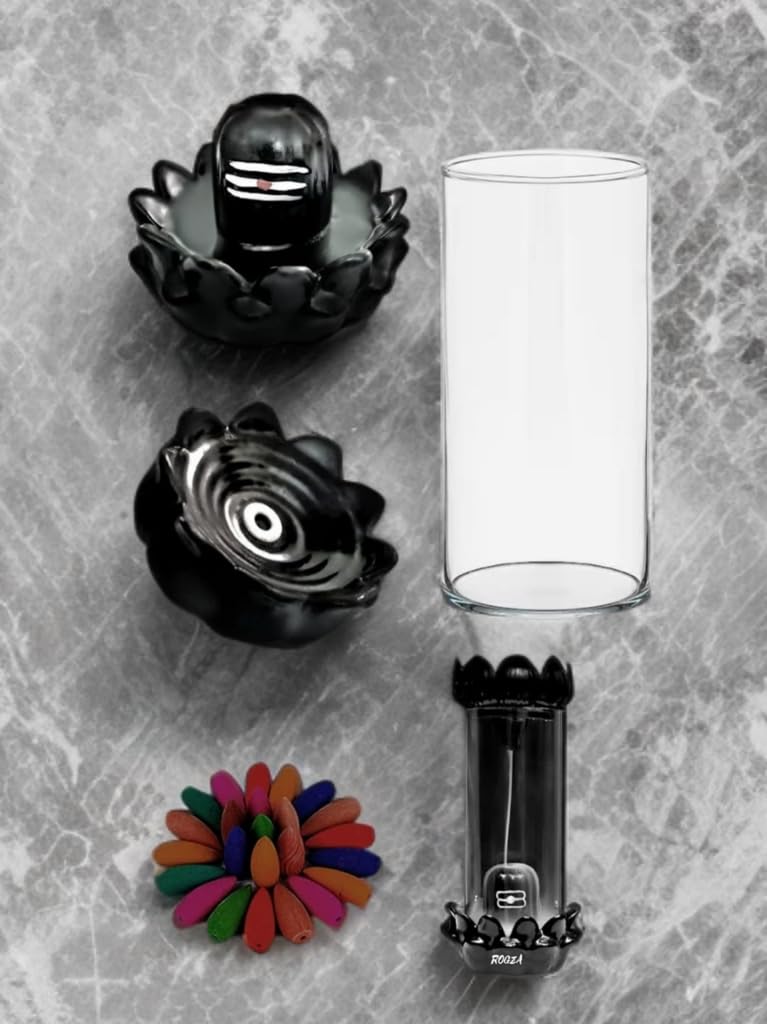 Glass Shivling Fountain Smoke Effect