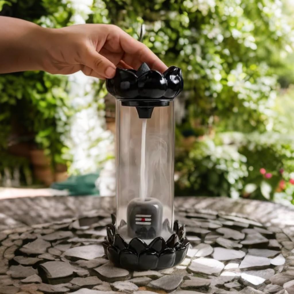 Glass Shivling Fountain Smoke Effect