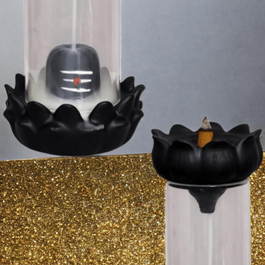 Glass Shivling Fountain Smoke Effect