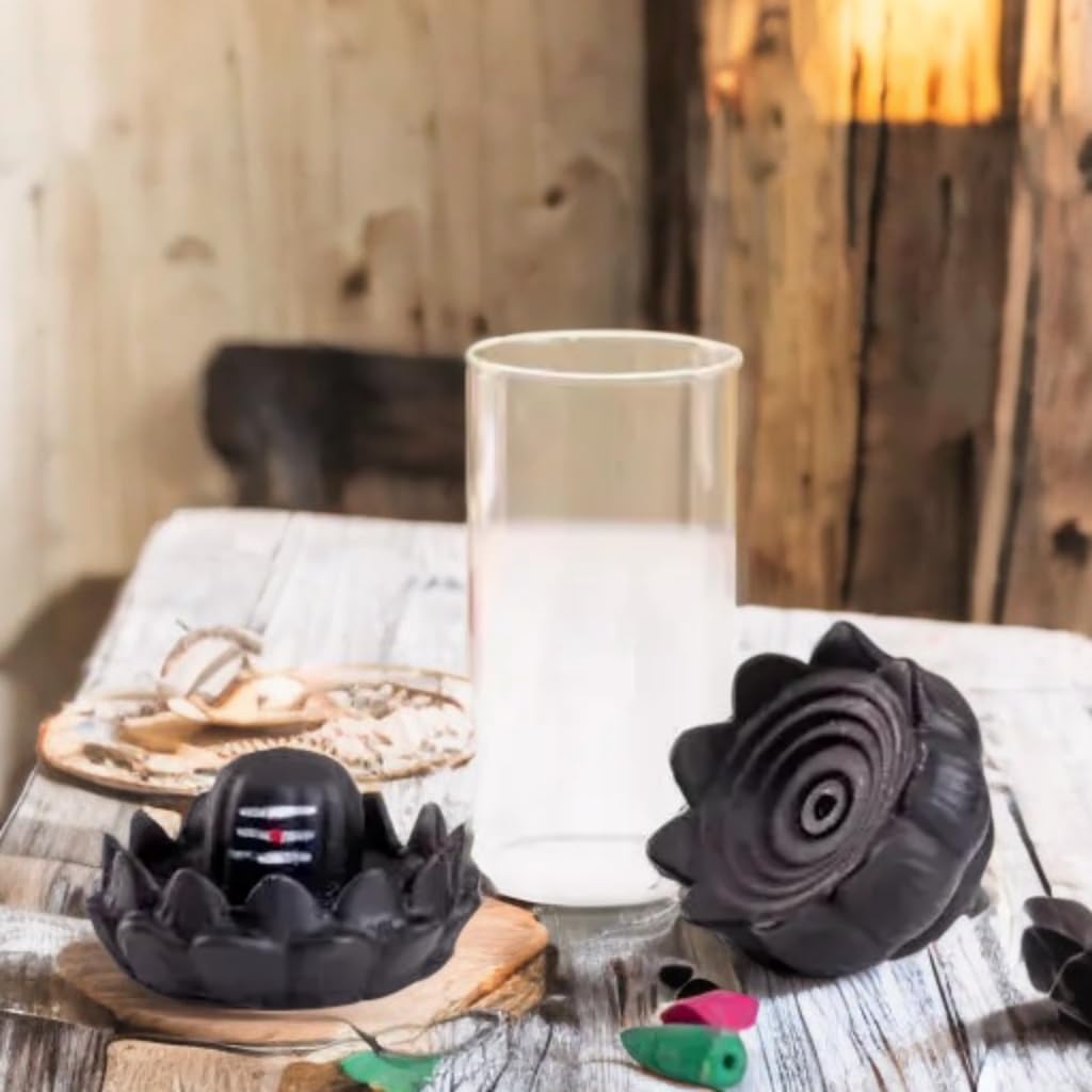 Glass Shivling Fountain Smoke Effect