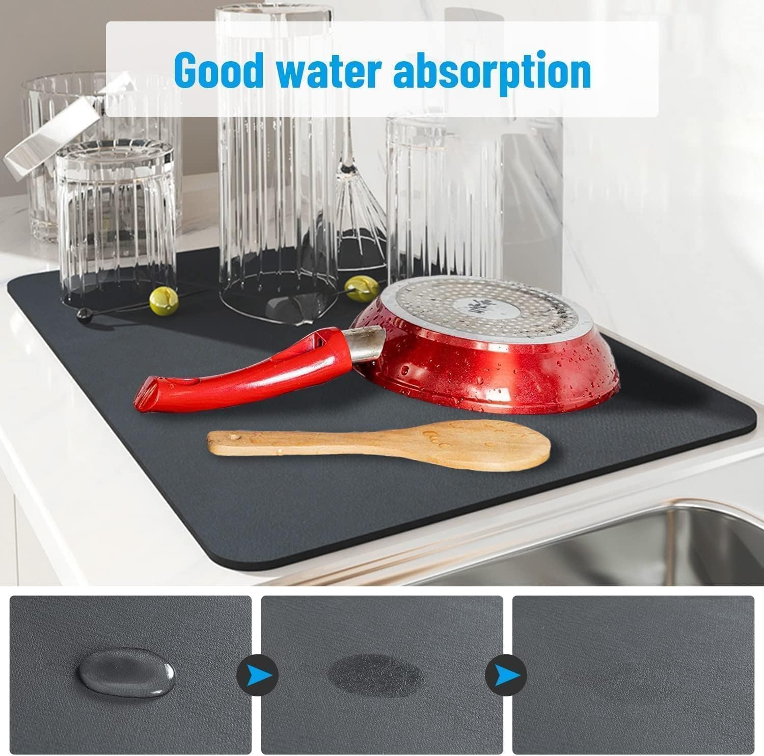 Large Absorbent Kitchen Drying Mat