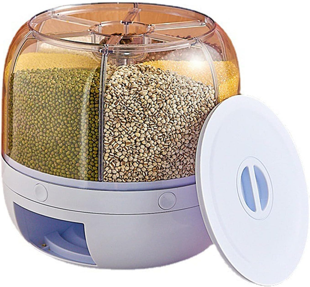 Rotating 6-Grid Cereal Dispenser