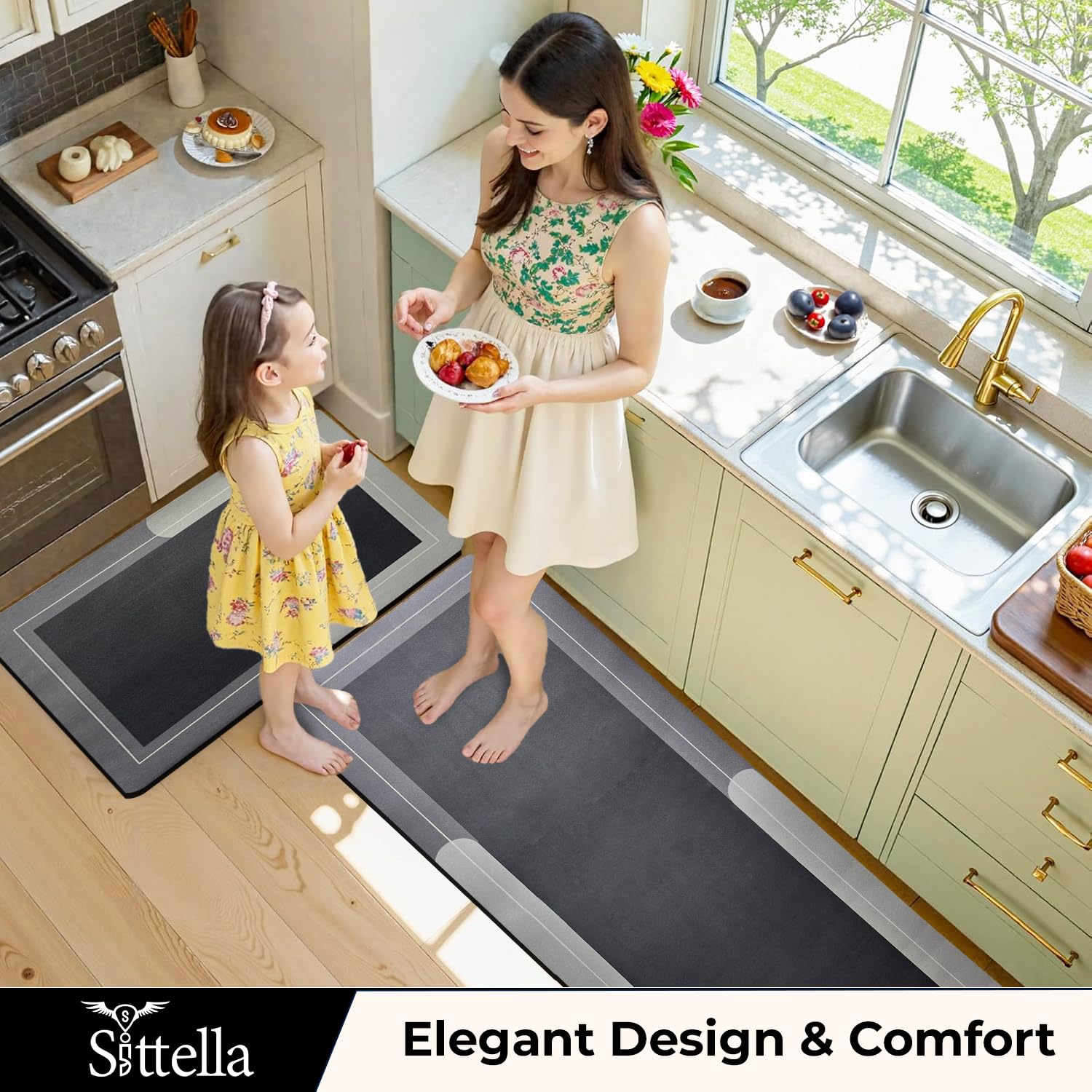 Anti-Skid Kitchen Mat Set And Bathroom Floor Mats 50x80cm