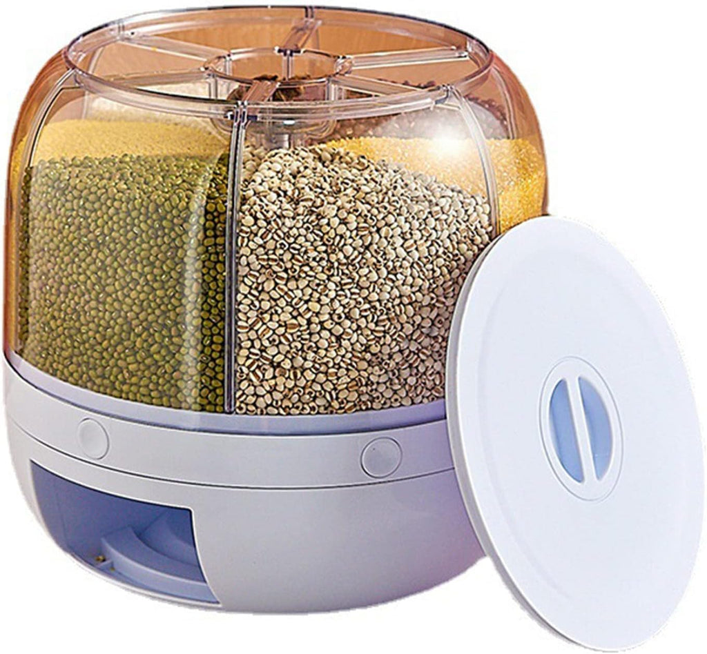 Rotating 6-Grid Cereal Dispenser