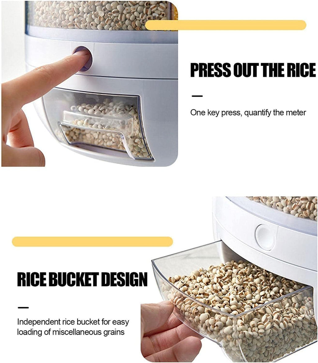 Rotating 6-Grid Cereal Dispenser