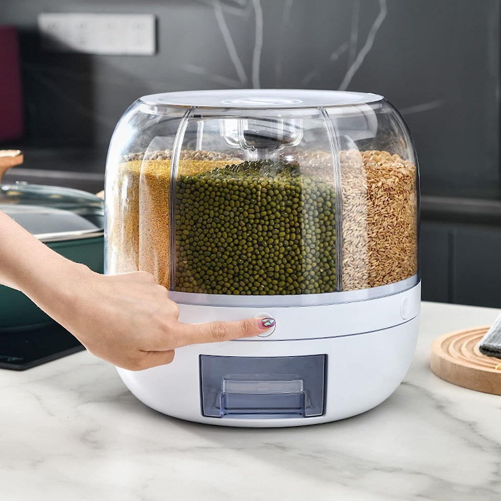 Rotating 6-Grid Cereal Dispenser