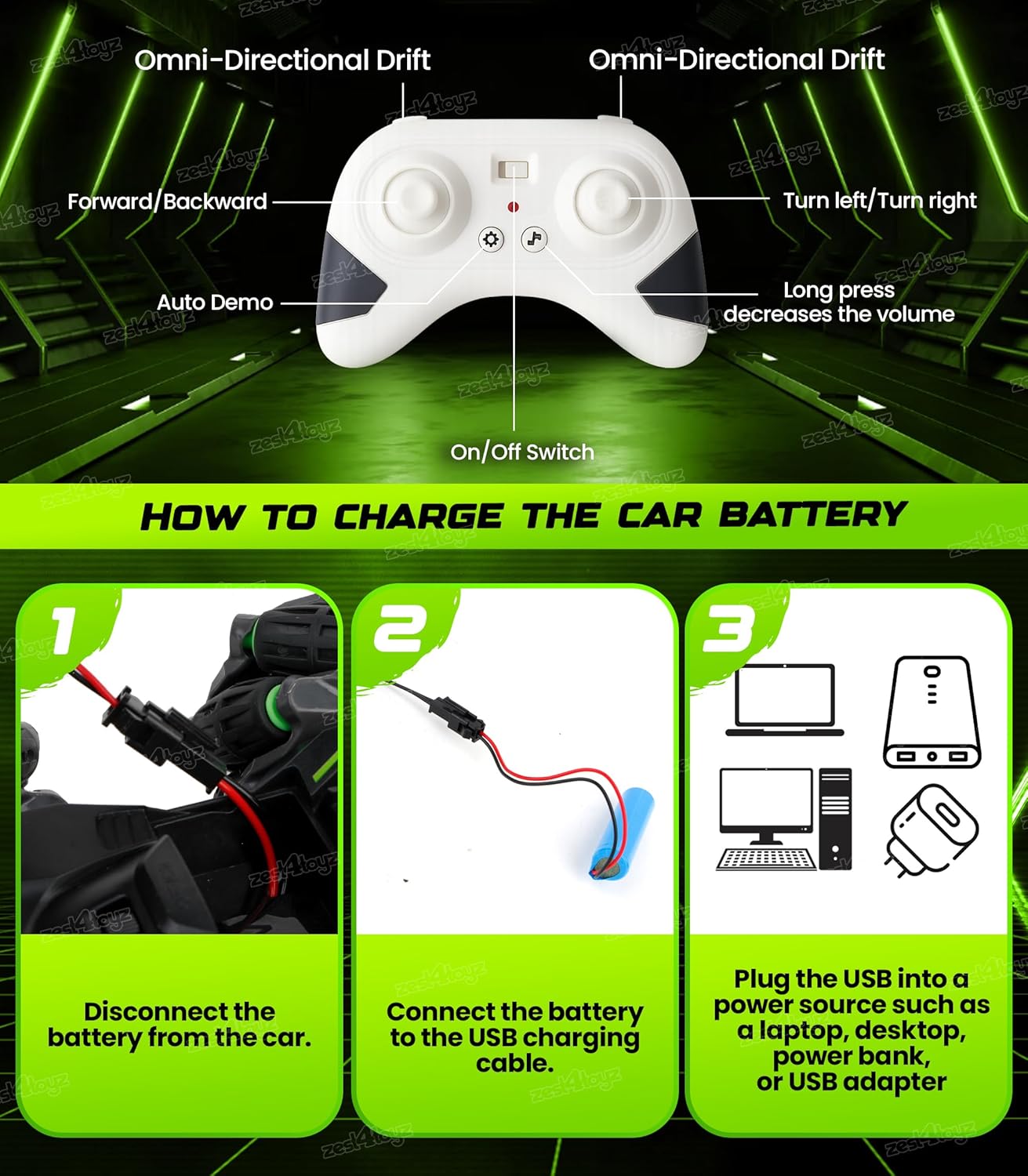 RC 4x4 High-Speed Stunt Car